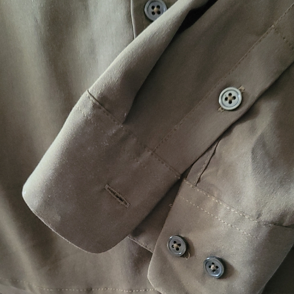 Chico's Olive Green Button Down Shirt 3=16/XL - Picture 9 of 12